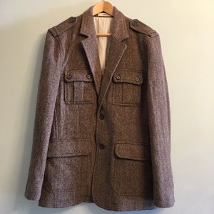 Vintage Fit Fossil Brown Wool Sport Coat Jacket